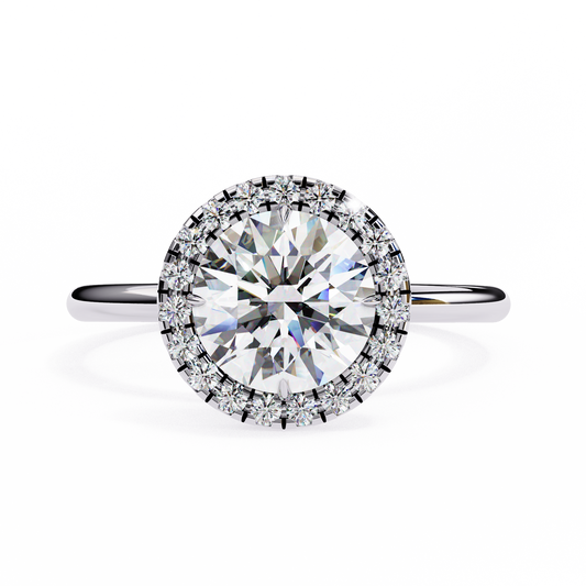 Round Halo Engagement Ring