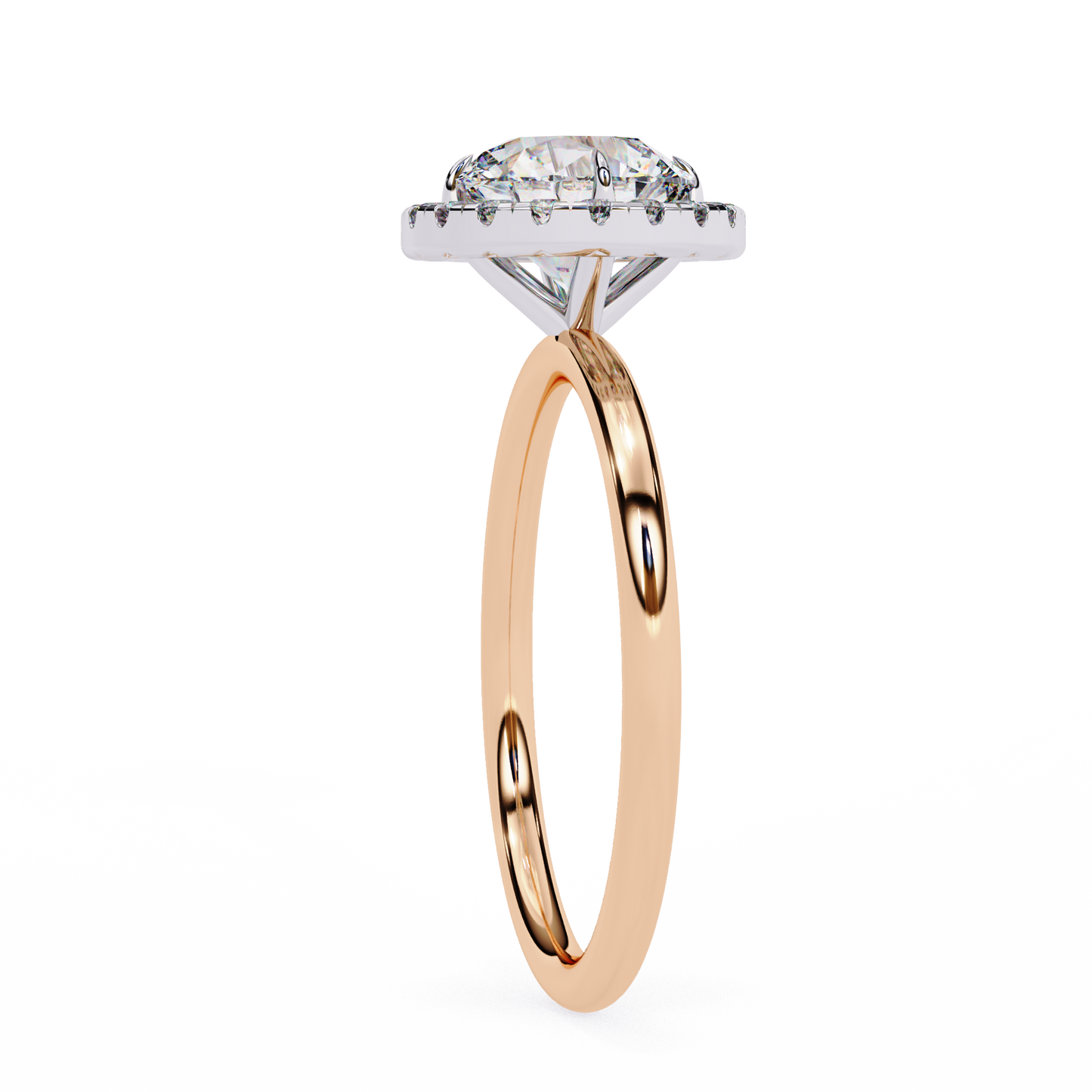 1.68 CTW Round Lab-Grown Diamond Halo Engagement Ring in 14K Two-Tone Gold