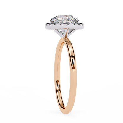 1.68 CTW Round Lab-Grown Diamond Halo Engagement Ring in 14K Two-Tone Gold