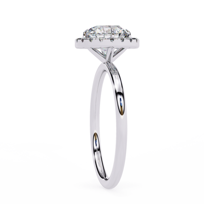 1.68 CTW Round Lab-Grown Diamond Halo Engagement Ring in 14K Two-Tone Gold