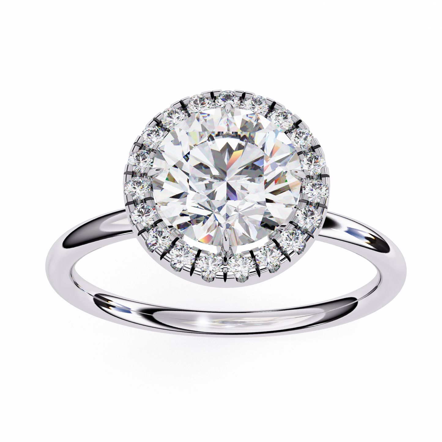 1.68 CTW Round Lab-Grown Diamond Halo Engagement Ring in 14K Two-Tone Gold