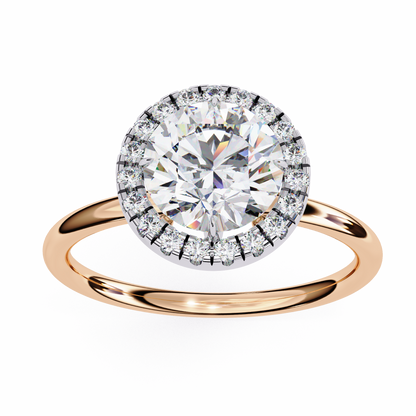 1.68 CTW Round Lab-Grown Diamond Halo Engagement Ring in 14K Two-Tone Gold