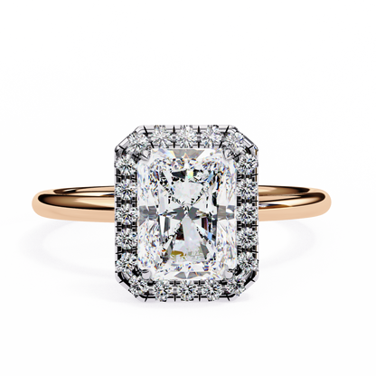 1.96 CTW Radiant-Cut Lab-Grown Diamond Halo Engagement Ring in 14K Two-Tone Gold