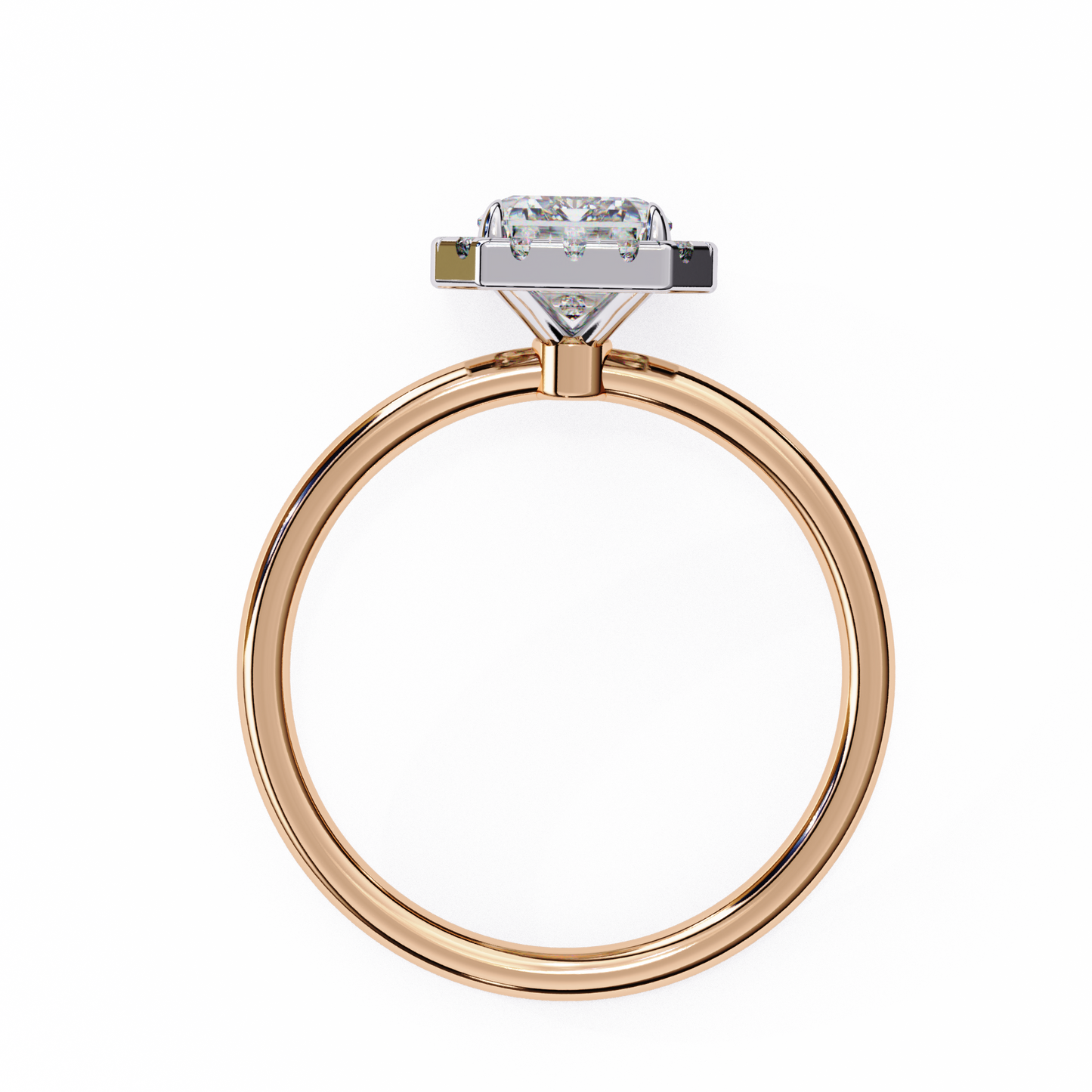 1.96 CTW Radiant-Cut Lab-Grown Diamond Halo Engagement Ring in 14K Two-Tone Gold