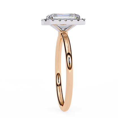 1.96 CTW Radiant-Cut Lab-Grown Diamond Halo Engagement Ring in 14K Two-Tone Gold