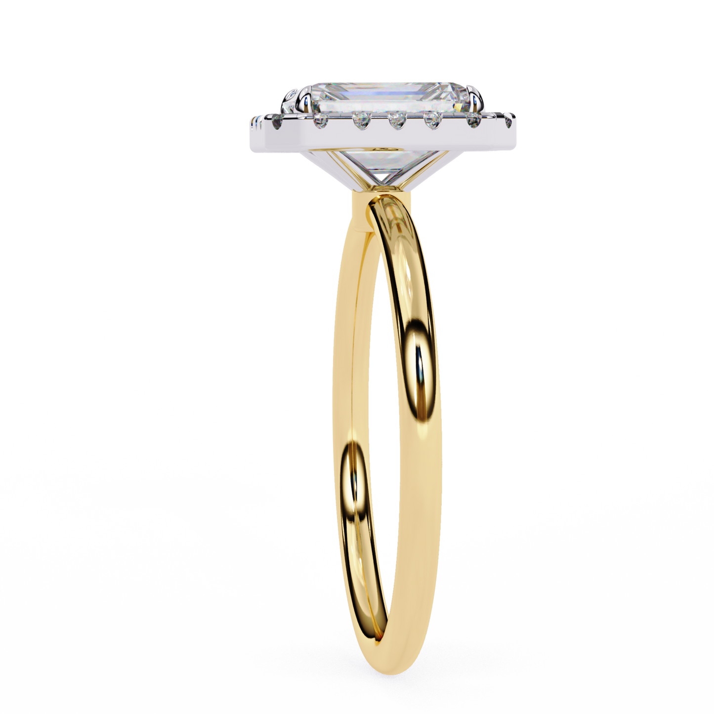 1.96 CTW Radiant-Cut Lab-Grown Diamond Halo Engagement Ring in 14K Two-Tone Gold