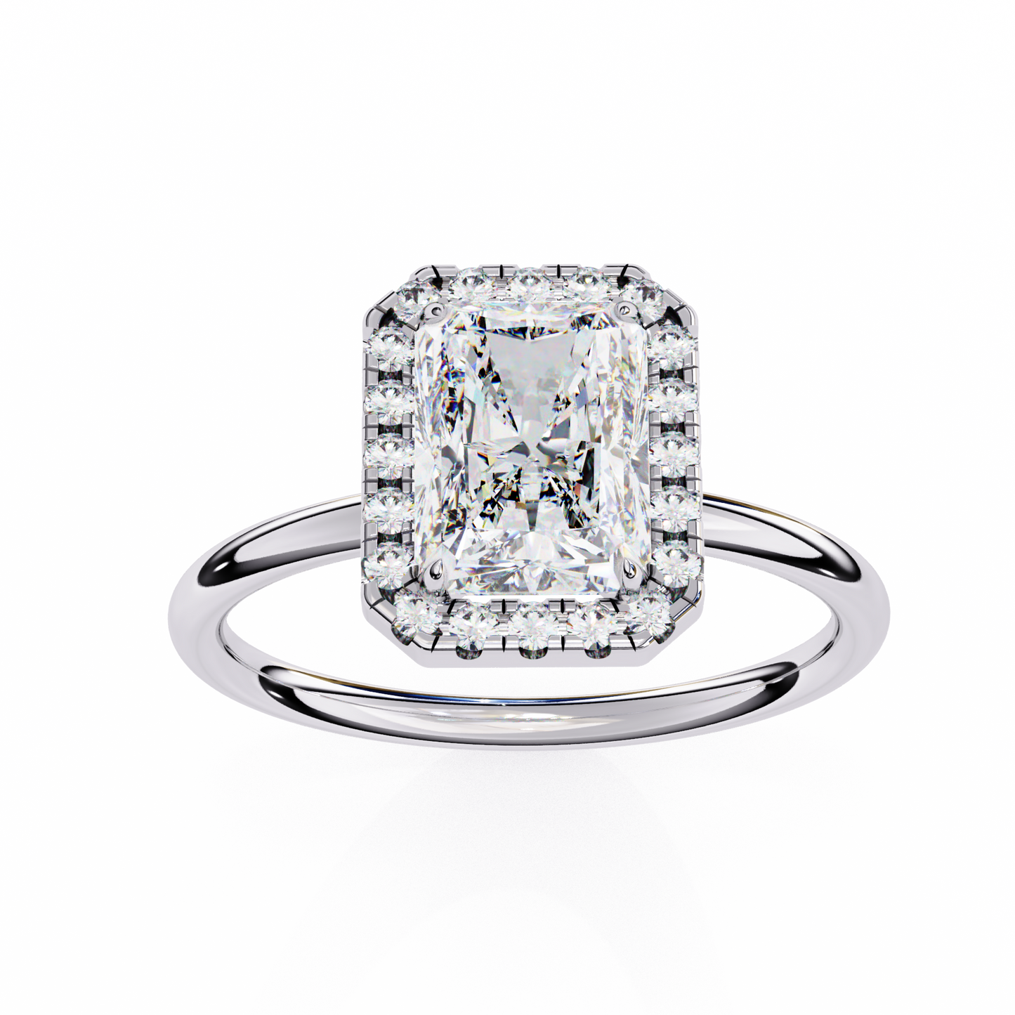 1.96 CTW Radiant-Cut Lab-Grown Diamond Halo Engagement Ring in 14K Two-Tone Gold