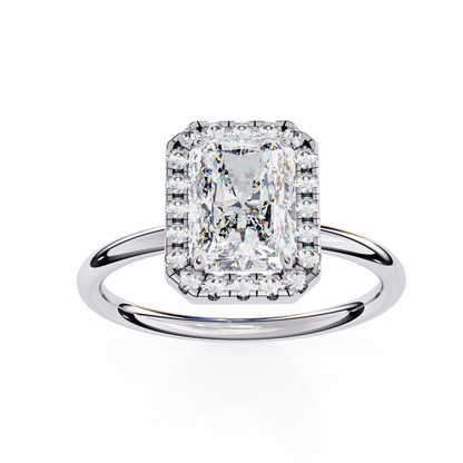 1.96 CTW Radiant-Cut Lab-Grown Diamond Halo Engagement Ring in 14K Two-Tone Gold