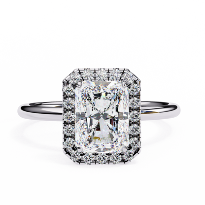1.96 CTW Radiant-Cut Lab-Grown Diamond Halo Engagement Ring in 14K Two-Tone Gold
