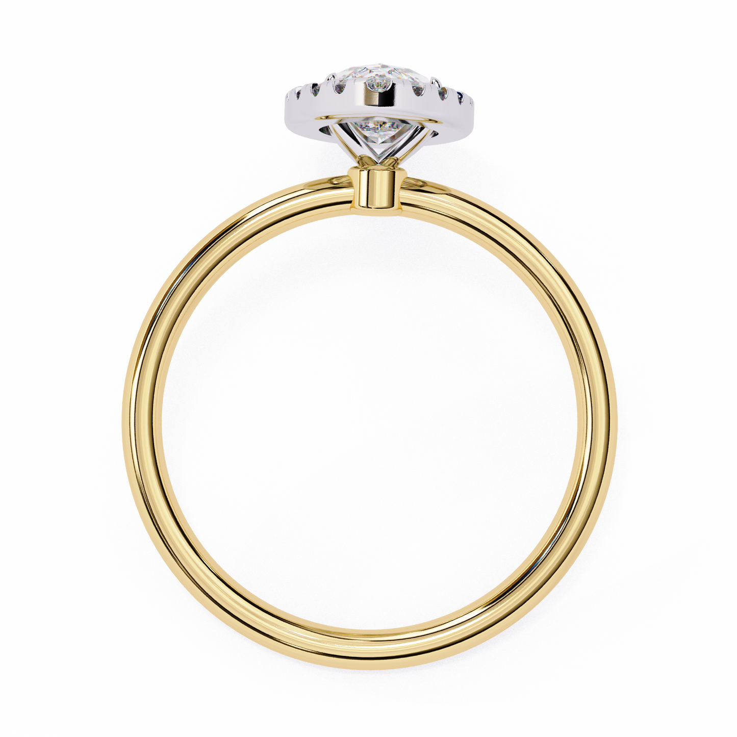 1.00 CTW Marquise-Cut Lab-Grown Diamond Halo Engagement Ring in 14K Two-Tone Gold
