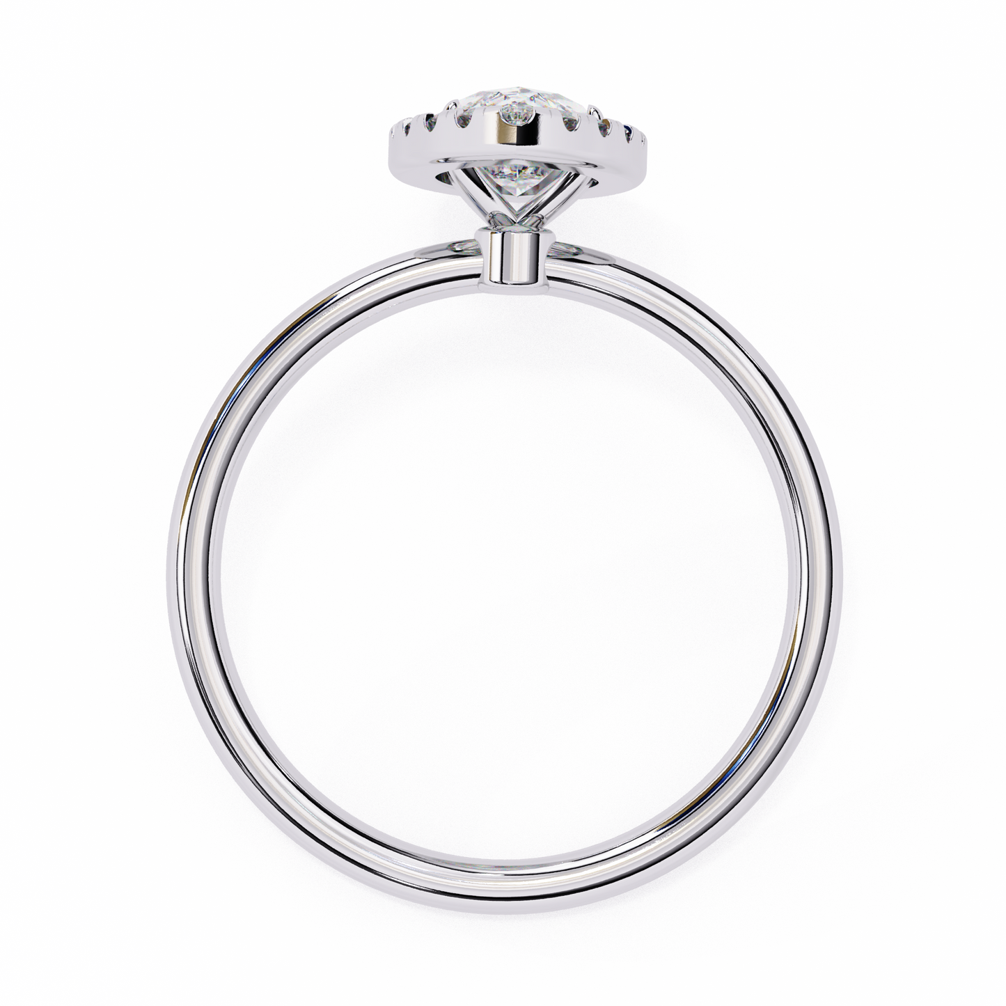 1.00 CTW Marquise-Cut Lab-Grown Diamond Halo Engagement Ring in 14K Two-Tone Gold