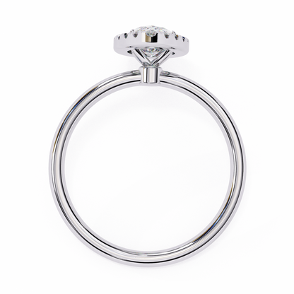 1.00 CTW Marquise-Cut Lab-Grown Diamond Halo Engagement Ring in 14K Two-Tone Gold