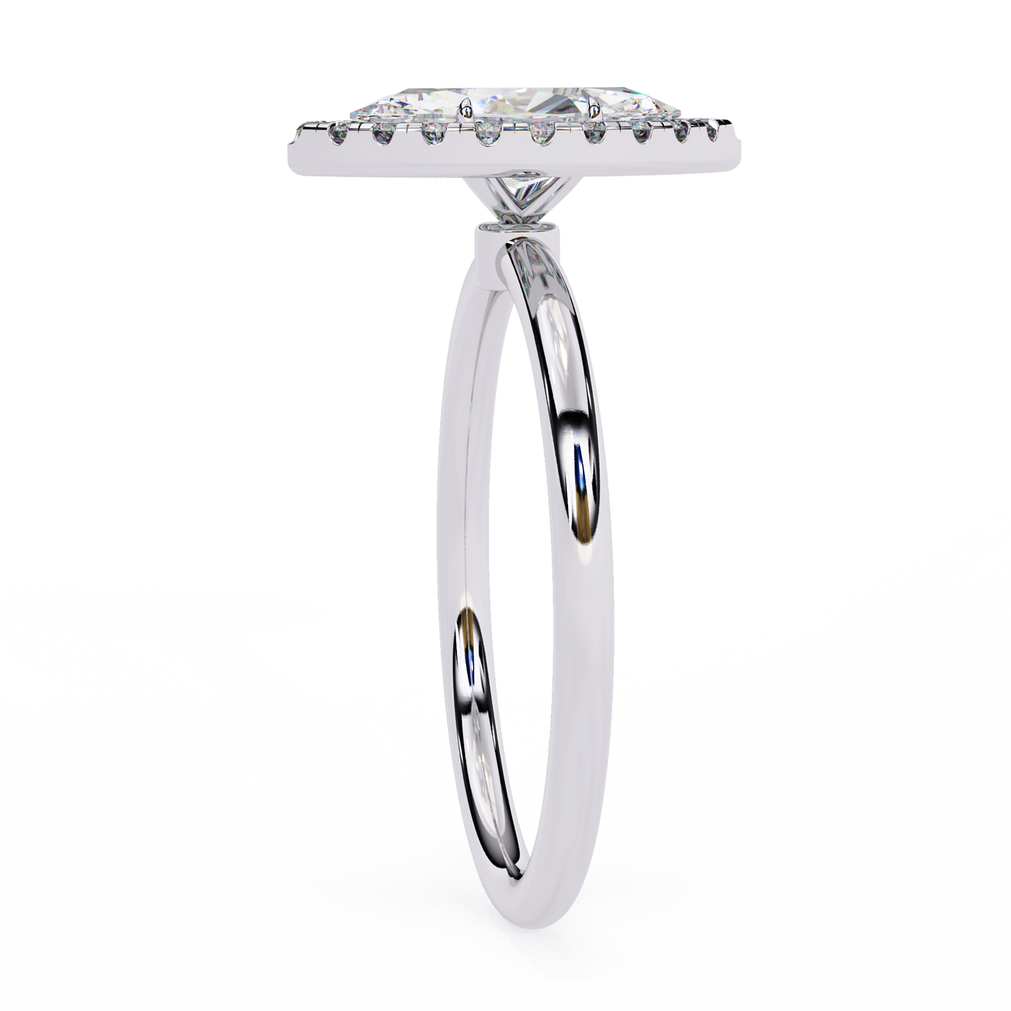 1.00 CTW Marquise-Cut Lab-Grown Diamond Halo Engagement Ring in 14K Two-Tone Gold