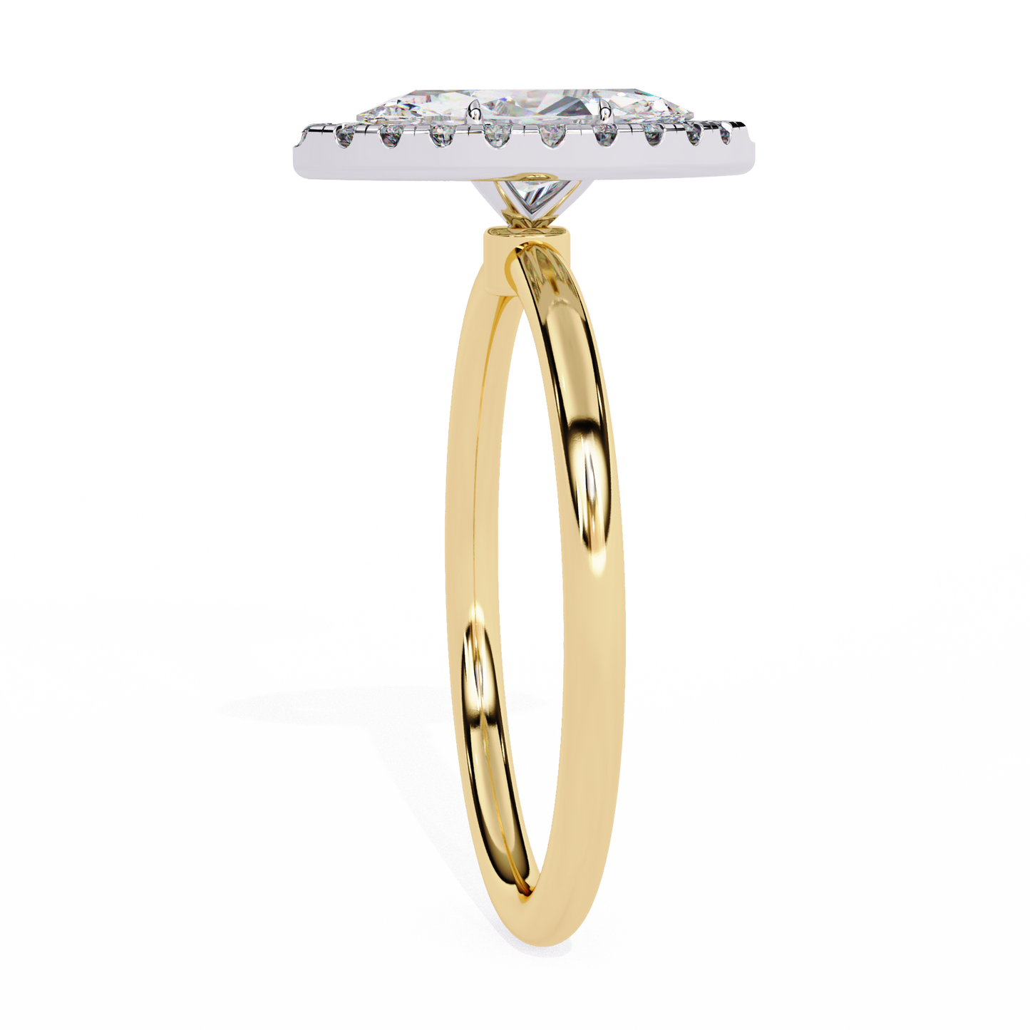 1.00 CTW Marquise-Cut Lab-Grown Diamond Halo Engagement Ring in 14K Two-Tone Gold