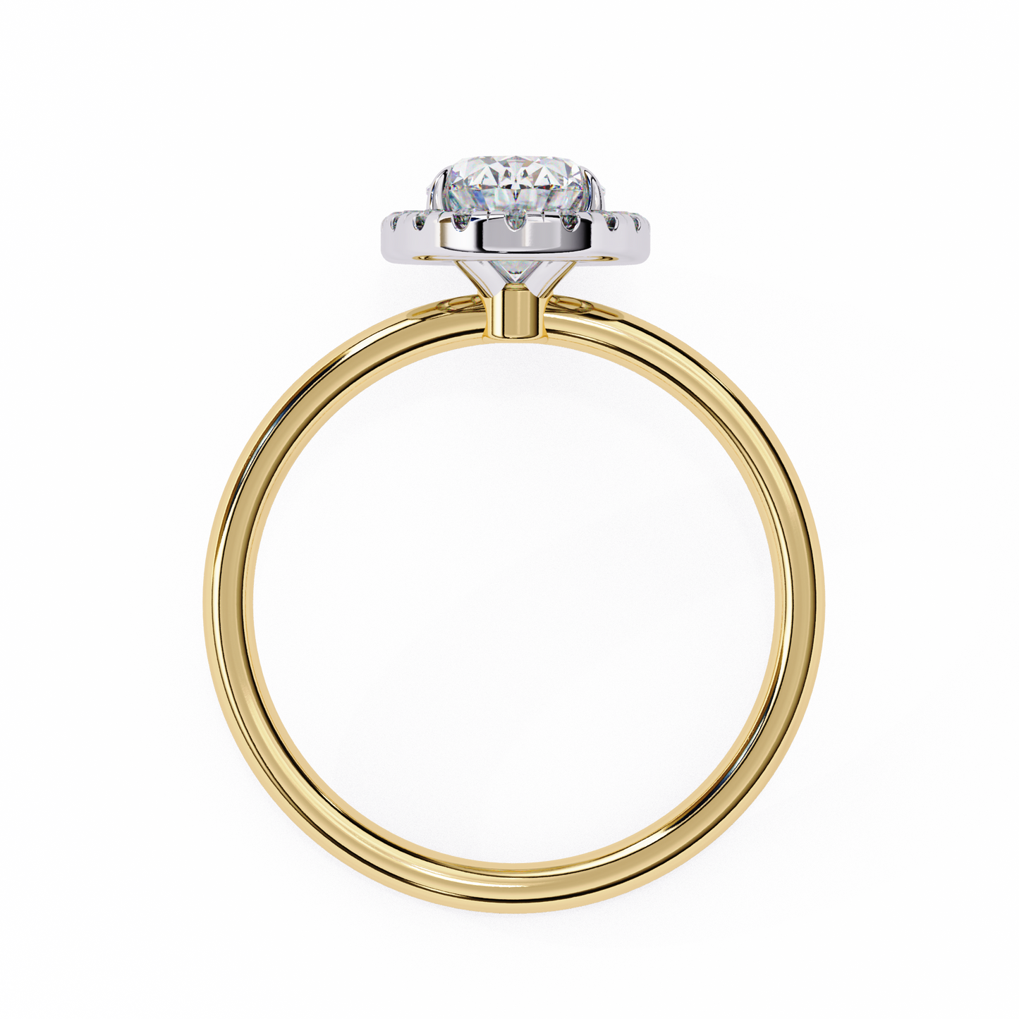 1.24 CTW Oval-Cut Lab-Grown Diamond Halo Engagement Ring in 14K Gold