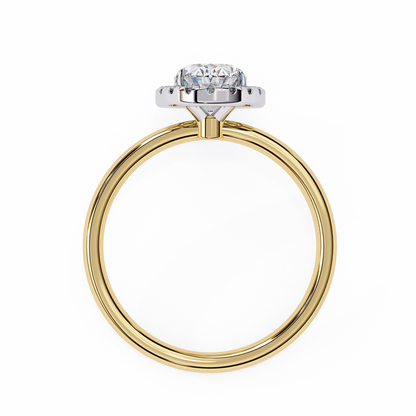 1.24 CTW Oval-Cut Lab-Grown Diamond Halo Engagement Ring in 14K Gold