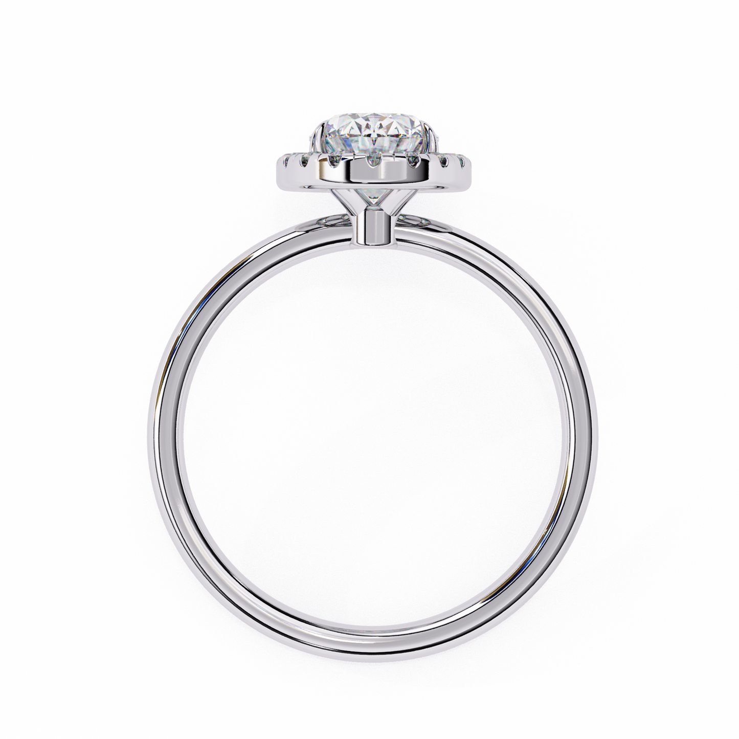 1.24 CTW Oval-Cut Lab-Grown Diamond Halo Engagement Ring in 14K Gold
