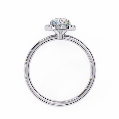 1.24 CTW Oval-Cut Lab-Grown Diamond Halo Engagement Ring in 14K Gold