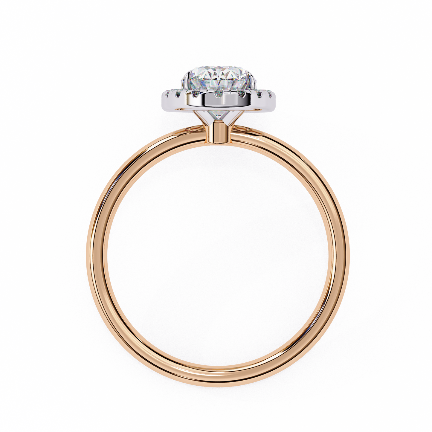 1.24 CTW Oval-Cut Lab-Grown Diamond Halo Engagement Ring in 14K Gold