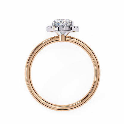 1.24 CTW Oval-Cut Lab-Grown Diamond Halo Engagement Ring in 14K Gold