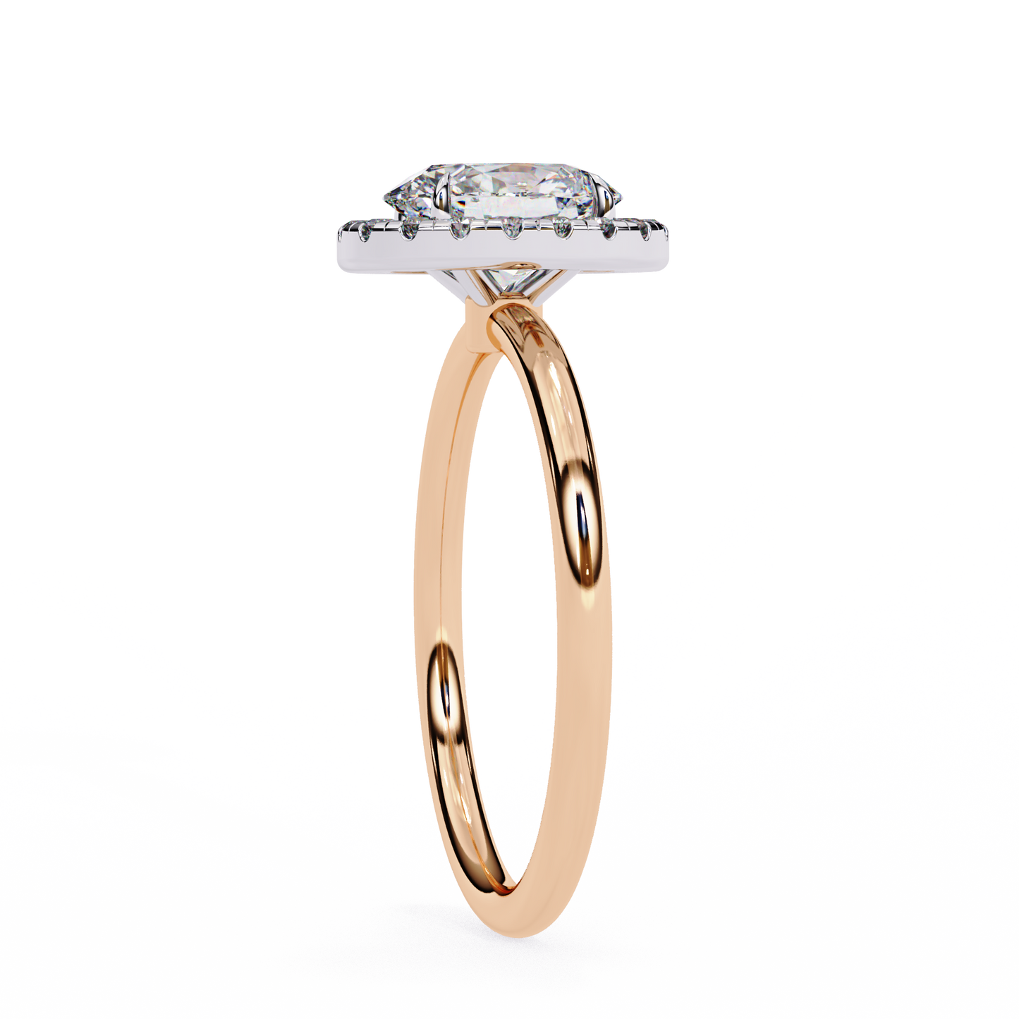 1.24 CTW Oval-Cut Lab-Grown Diamond Halo Engagement Ring in 14K Gold