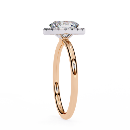 1.24 CTW Oval-Cut Lab-Grown Diamond Halo Engagement Ring in 14K Gold