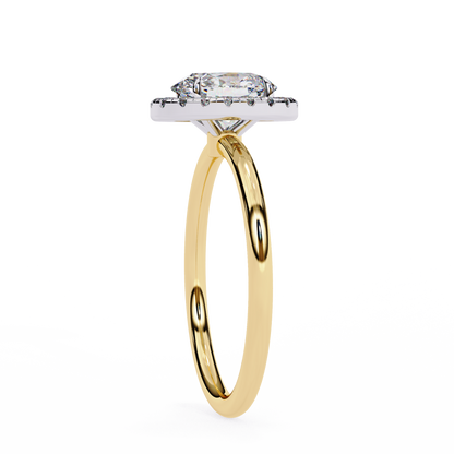 1.24 CTW Oval-Cut Lab-Grown Diamond Halo Engagement Ring in 14K Gold