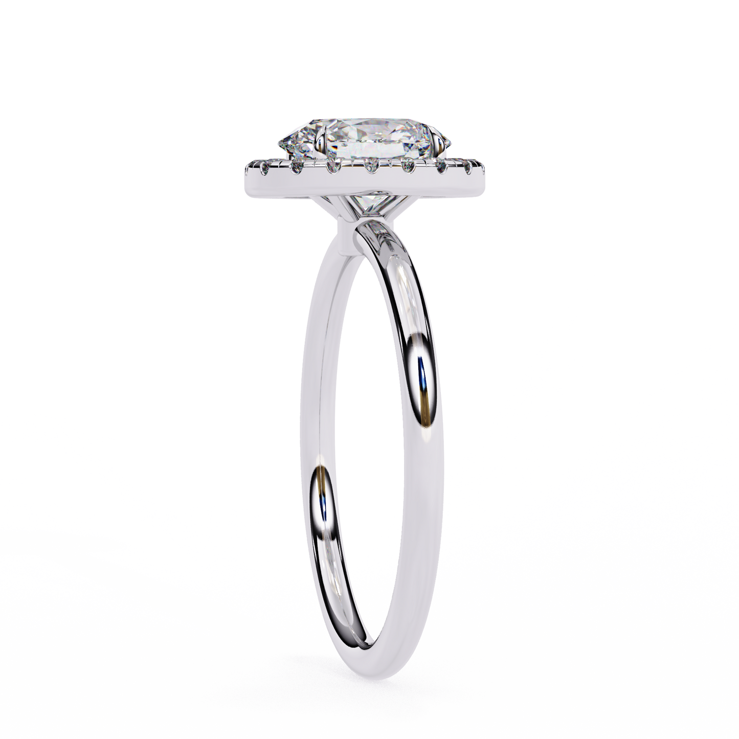1.24 CTW Oval-Cut Lab-Grown Diamond Halo Engagement Ring in 14K Gold