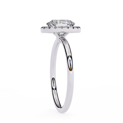1.24 CTW Oval-Cut Lab-Grown Diamond Halo Engagement Ring in 14K Gold