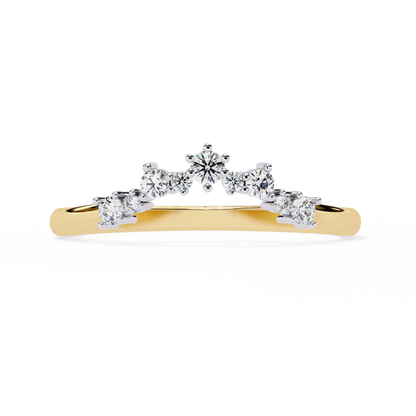 Curved Diamond Wedding Band