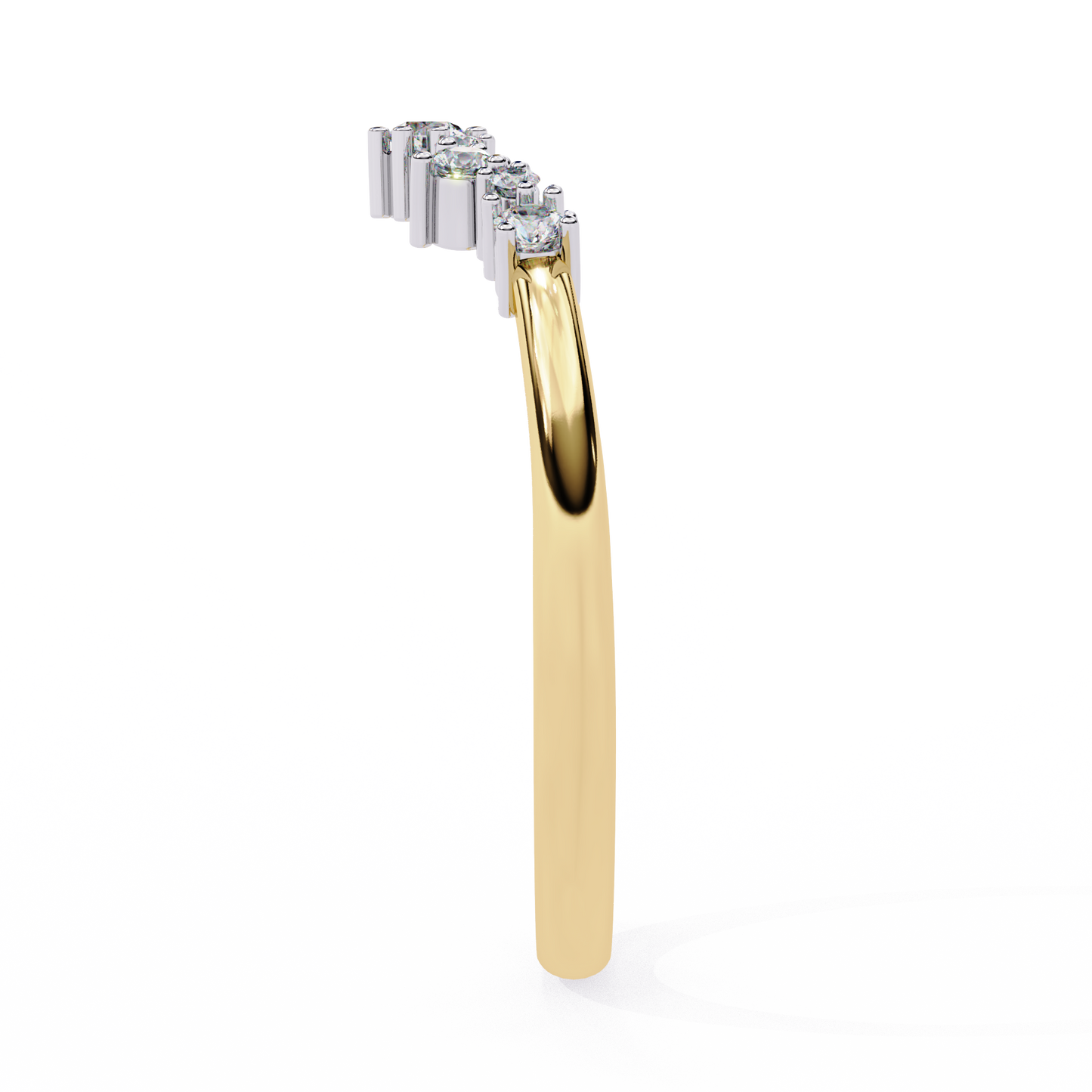 0.25 CTW Graduated Crown Lab Grown Diamond Curved Wedding Band In 14K Gold