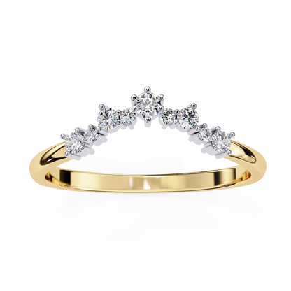 Curved Diamond Wedding Band