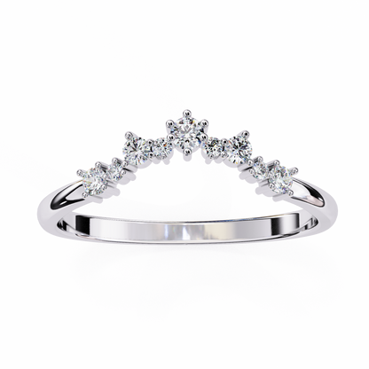 Curved Diamond Wedding Band