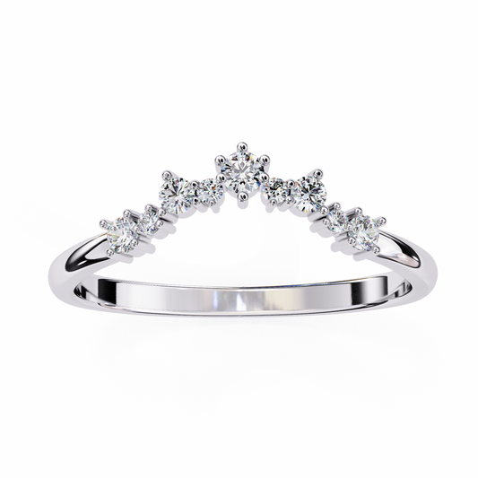 Curved Diamond Wedding Band