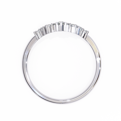 Curved Diamond Wedding Band