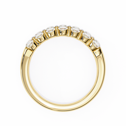 Seven Stone Round Lab Grown Diamond Half Eternity Band 14K Gold 0.52 Ctw