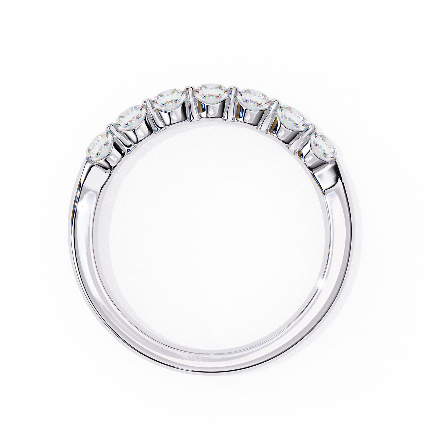 Seven Stone Round Lab Grown Diamond Half Eternity Band 14K Gold 0.52 Ctw