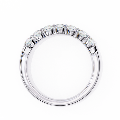 Seven Stone Round Lab Grown Diamond Half Eternity Band 14K Gold 0.52 Ctw