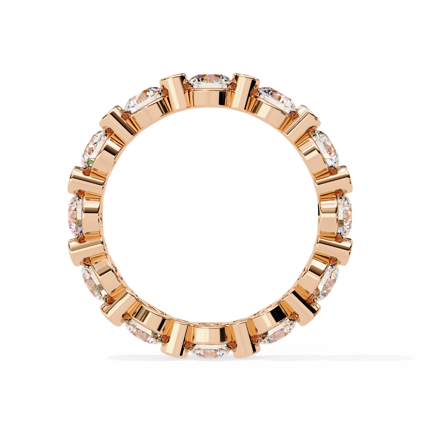 2.46 CTW Alternating Round Lab-Grown Diamond Bezel Full-Eternity Band in 14K Gold