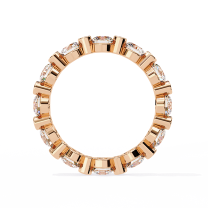 2.46 CTW Alternating Round Lab-Grown Diamond Bezel Full-Eternity Band in 14K Gold