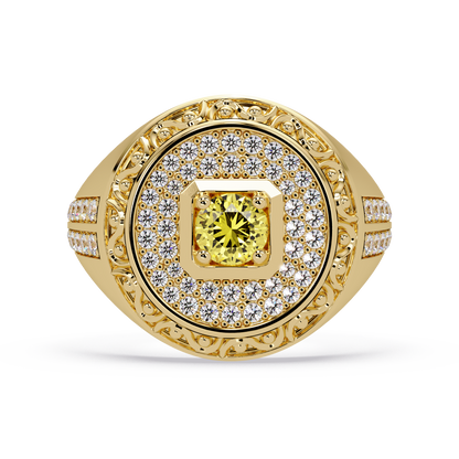 0.8 CTW Signet Men’s Colorstone Ring with Citrine Yellow in Yellow Gold – Lunéa Paris