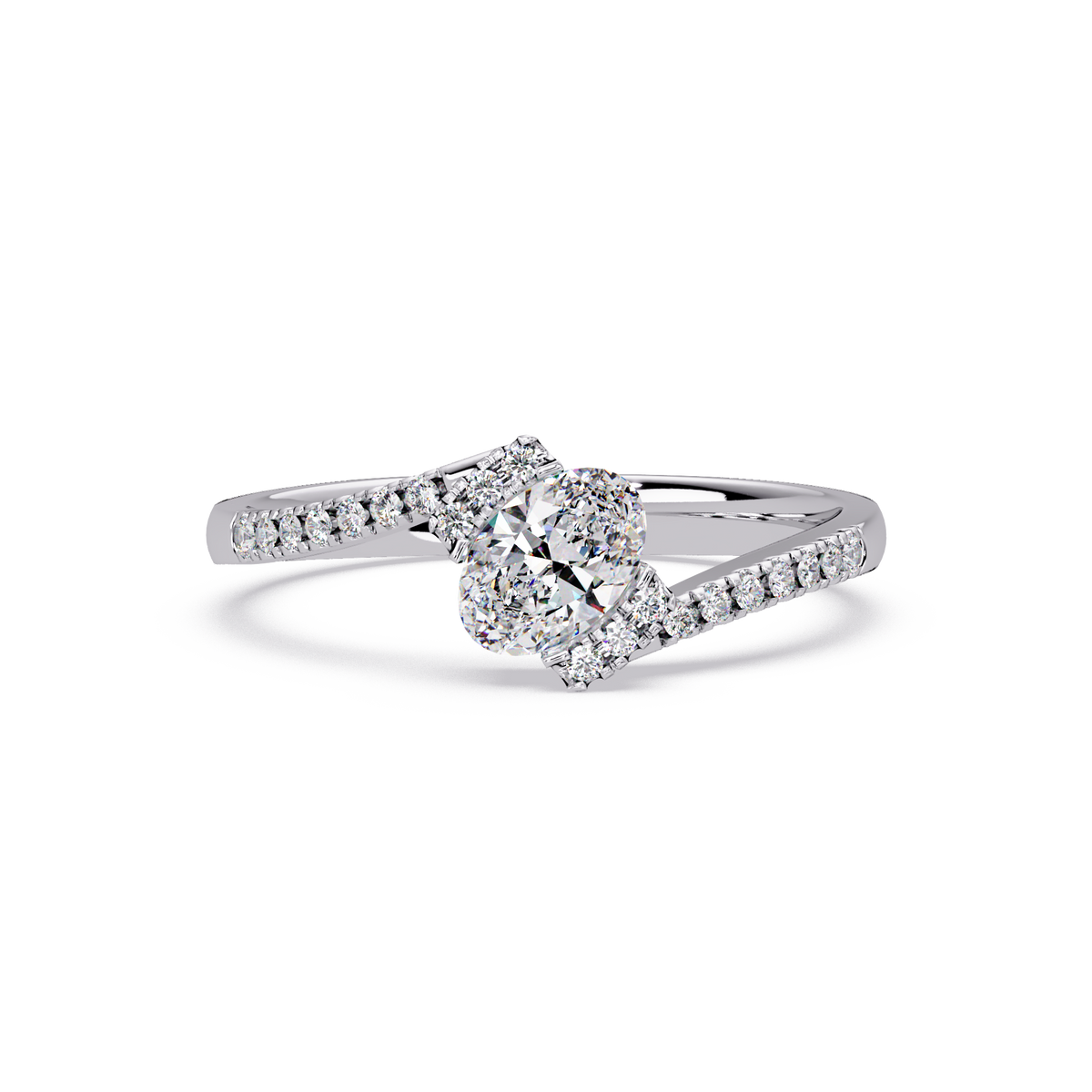 0.4 CTW Oval Bypass Pavé Colorstone Ring – Drive render 2