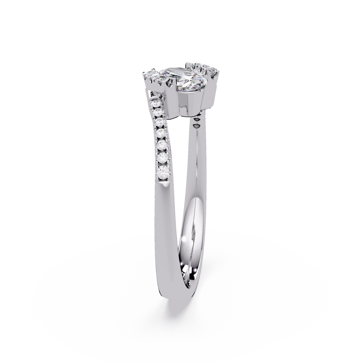 0.4 CTW Oval Bypass Pavé Colorstone Ring – Drive render 8