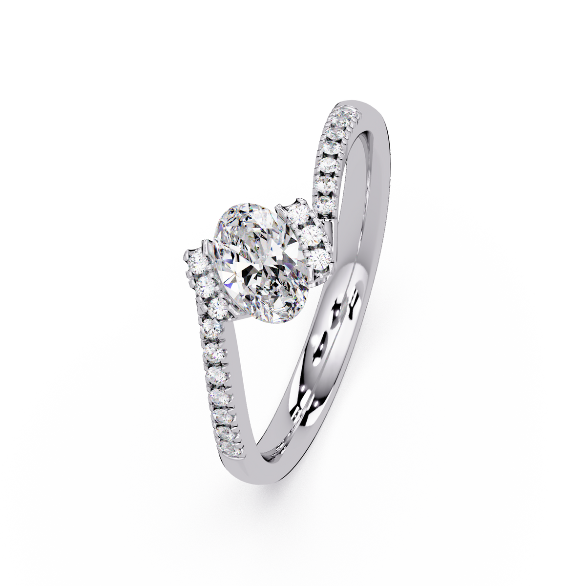 0.4 CTW Oval Bypass Pavé Colorstone Ring – Drive render 11