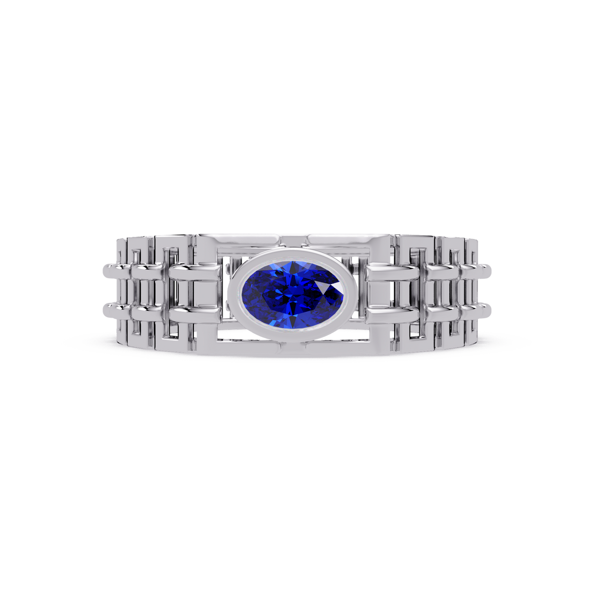 0.4 CTW Oval Woven Geometric Men's Colorstone Ring with Tourmaline Pink in White Gold – Lunéa Paris