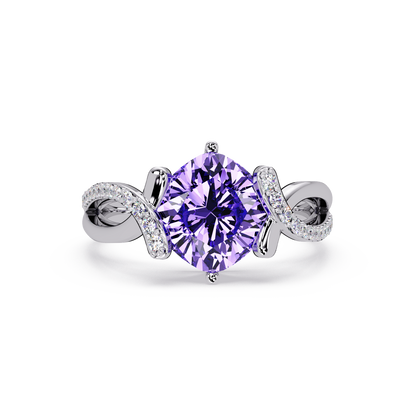 3.9 CTW Cushion Infinity Pavé Colorstone Ring AP White Gold