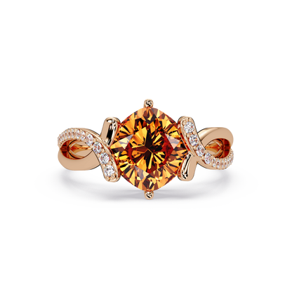 3.9 CTW Cushion Infinity Pavé Colorstone Ring CT Rose Gold