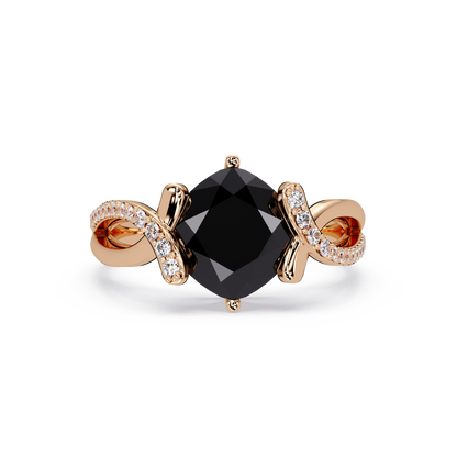 3.9 CTW Cushion Infinity Pavé Colorstone Ring ON Rose Gold