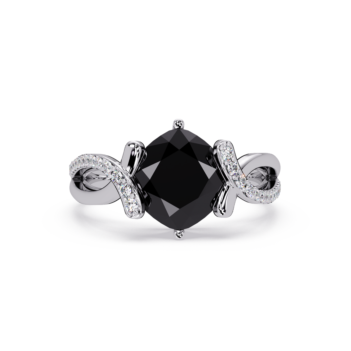3.9 CTW Cushion Infinity Pavé Colorstone Ring ON White Gold