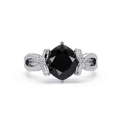 3.9 CTW Cushion Infinity Pavé Colorstone Ring ON White Gold